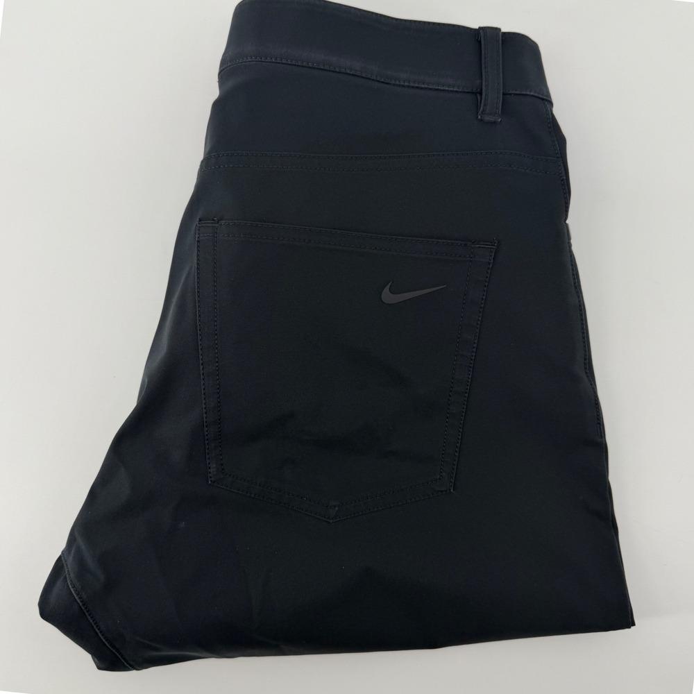 Nike Golf Pants Mens 34x27 Black Dri-FIT 5-Pocket Tapered Athletic Trousers
